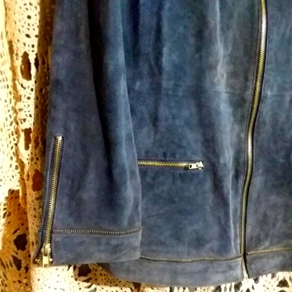 Linea by Louis Dell' Olio Suede Zippered Jacket with Zipper Detail - Picture 3 of 9